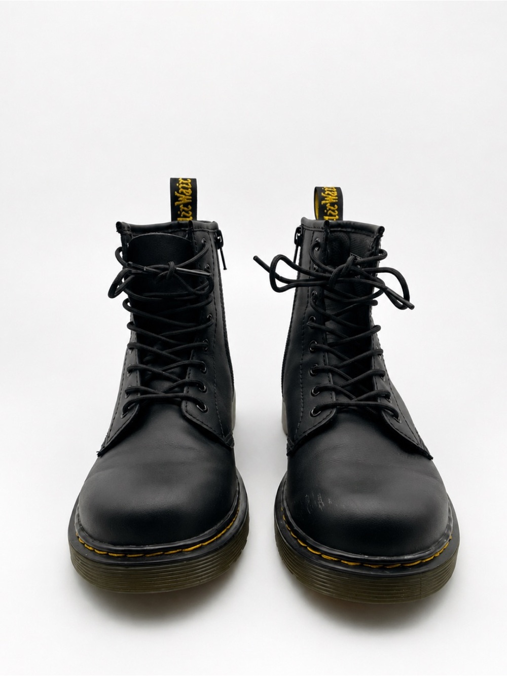 Dr. Martens 1460 J Core Kids Black Leather Boots EU 36 US 5 Side Zip Box